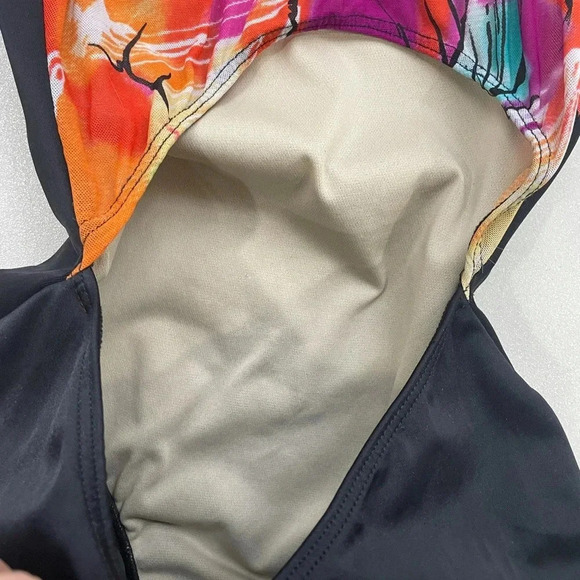 Class In Leotard Size Small Black and Floral Cap Sleeve - Picture 4 of 4